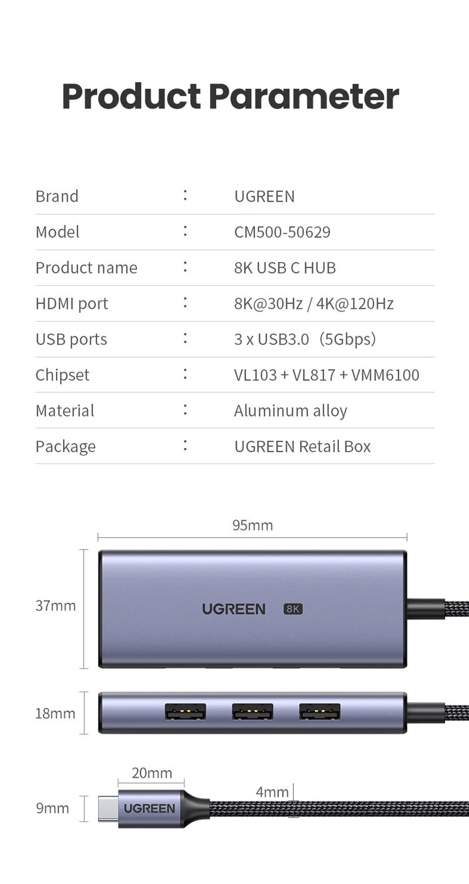 bo chuyen doi da nang usb c ugreen cm500 50629 img 660283030ecf5