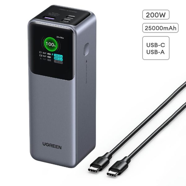 Bộ sạc dự phòng UGREEN Nexode 200W PB722 dung lượng 25000mAh, 2C1A hổ trợ sạc nhanh UFC/ PD/ PPS/ QC/ SCP